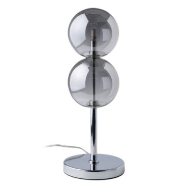 Lampe De Table Argent Fer / Cristal 15x15x48cm