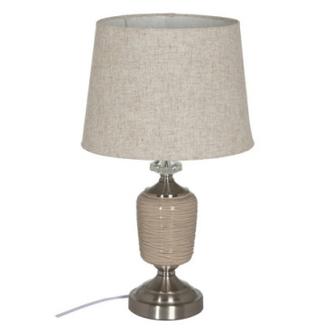 Lampe De Table Beige - Argent 31,50x31,50x54cm