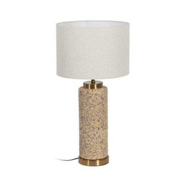 Lampe De Table Beige - Or Métal - Céramique 30x30x58cm