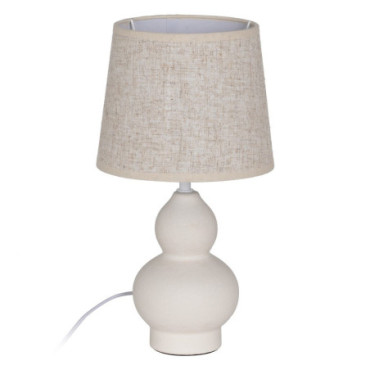 Lampe De Table Beige Céramique Éclairage 20x20x37cm