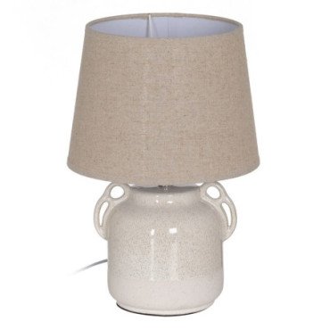 Lampe De Table Beige Céramique Éclairage 25x25x36,50cm