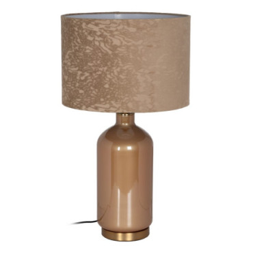 Lampe De Table Beige Doré Verre. 39x39x68,50cm