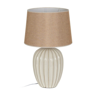 Lampe De Table Blanc - Beige Céramique 35x35x57cm