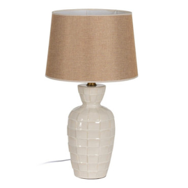 Lampe De Table Blanc - Beige Céramique 35x35x63cm