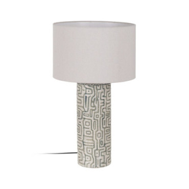 Lampe De Table Blanc - Gray Céramique 42x42x73cm