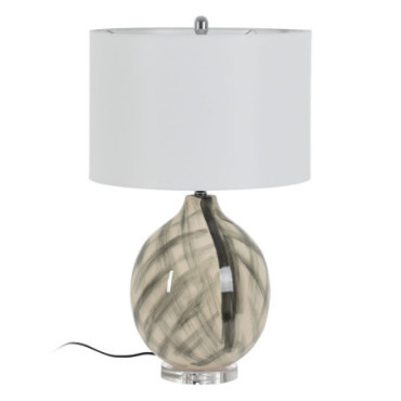 Lampe De Table Blanc - Noire 45x45x73cm