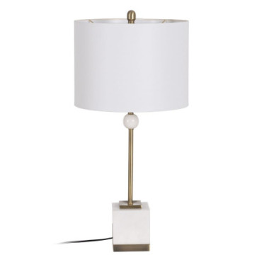 Lampe De Table Blanc - Or Mètal - Marbre 38,50x38,50x75,50 C