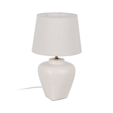 Lampe De Table Blanc Céramique Éclairage 25x25x42,50cm