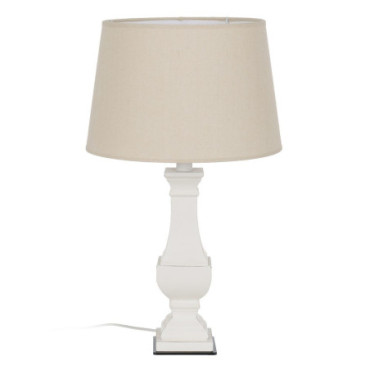 Lampe De Table Blanc Dmf - Tissu Éclairage 30x37x63cm