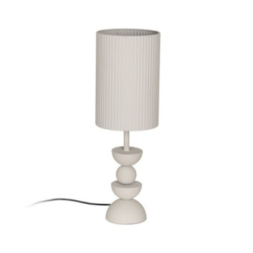 Lampe De Table Blanc Métal Éclairage 18x18x56cm