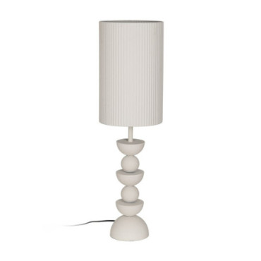 Lampe De Table Blanc Métal Éclairage 22x22x77cm