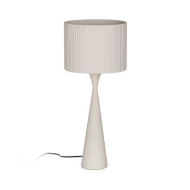 Lampe De Table Blanc Métal Éclairage 25x25x60cm