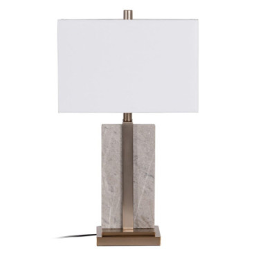 Lampe De Table Gris - Or Mètal - Marbre 38x25x64cm