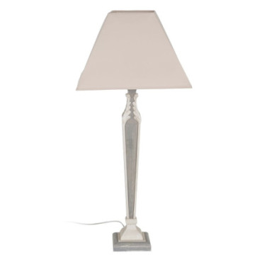 Lampe de Table Gris Resina - Tissu 44x44x100cm