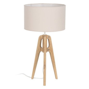 Lampe de Table Marron Bois / Tissu 24x24x67cm