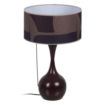 Lampe De Table Marron Tissu - Métal 40x40x64cm