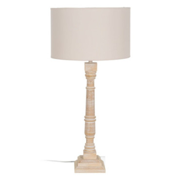 Lampe de Table Naturel Bois / Tissu 40x40x82,50cm