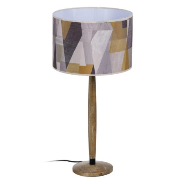 Lampe De Table Naturel Tissu - Bois 30x30x62cm