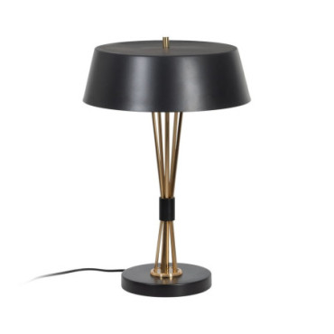 Lampe De Table Noir - Or Métal Éclairage 33x33x51cm