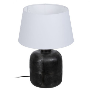 Lampe De Table Noir Métal Éclairage 38x38x57cm