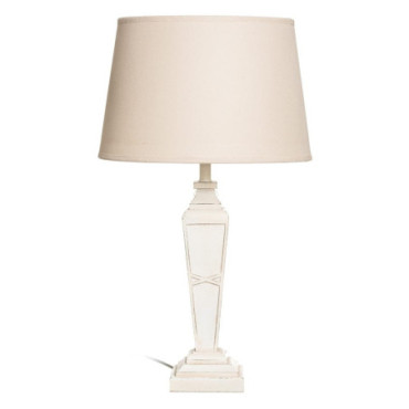 Lampe De Table Porté Blanc Dmf - Tissu 30x37x64cm