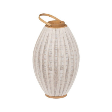 Lanterne De Bougie Naturel - Beige Bambou 36x36x56cm