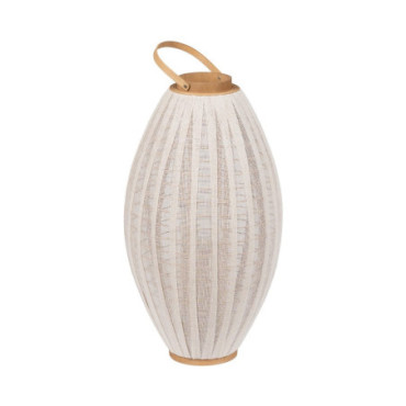 Lanterne De Bougie Naturel - Beige Bambou 38x38x70cm