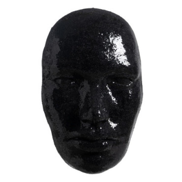 Masque Noir Fibre De Verre Décoration 63x30x104cm