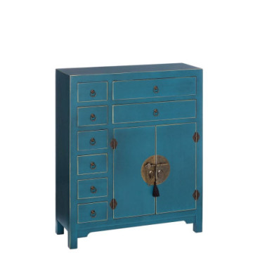 Commode Bleu Mdf - Oriente 73x26x90cm