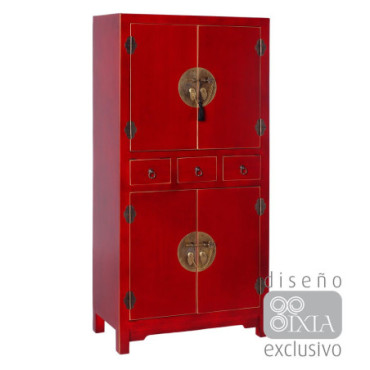 Commode Rouge 63x33x131cm