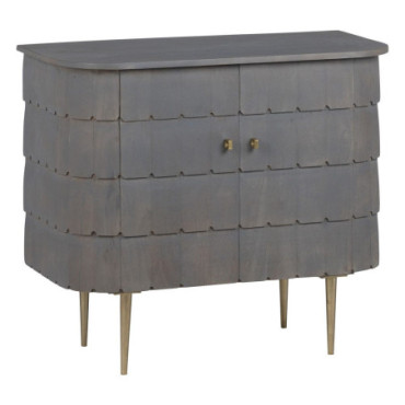 Commode Gris Bois / Métal Salon 96x46x85cm