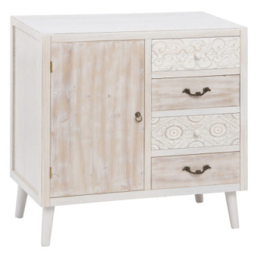 Commode Naturel - Blanc 80x40x80cm