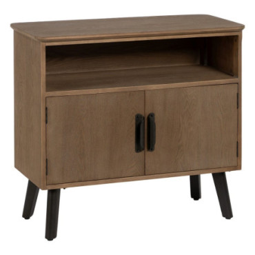 Commode Naturel - Noir Bois - Métal 90x41x81cm