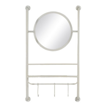 Miroir Étagère Blanc Métal - Cristal 42,50x12x72,50cm