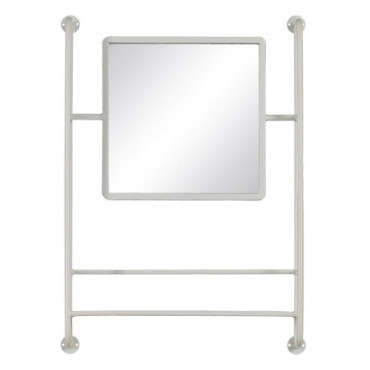 Miroir Étagère Blanc Métal - Cristal 52,50x12x73cm