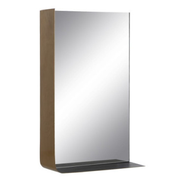 Miroir Étagère Or - Noir Métal Décoration 40x12x60cm