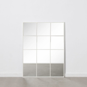 Miroir Fenêtre Blanc Métal - Cristal 90x3x120cm