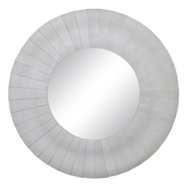 Miroir Mur Blanc Bois Décoration 102x6x102cm