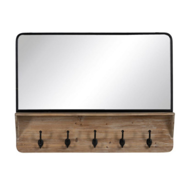 Miroir Naturel - Noir Métal Décoration 90x13x66cm