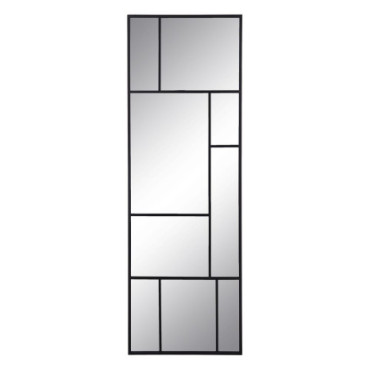 Miroir Noir Métal - Cristal Décoration 50x2x150cm