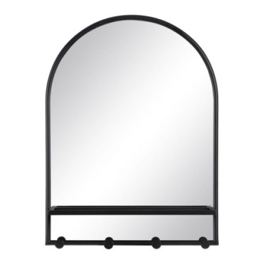 Miroir Perchero Noir Métal - Cristal 60x17x80,50cm