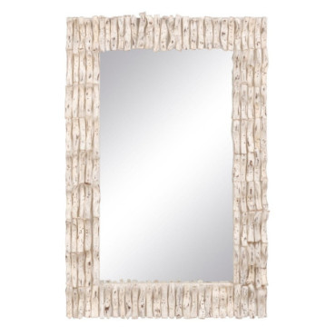 Miroir Porté Blanc Bois De Teck 60x8x90cm