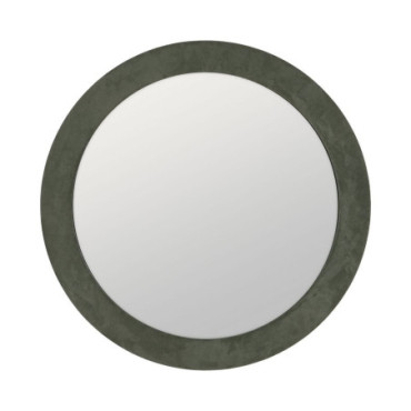 Miroir Rond Vert Mdf - Tissu Décoration 100x4x100cm