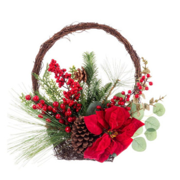 Panier Poinsetias 43,18cm