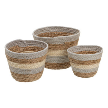 Paniers Gray - Naturel Fibre Naturelle 17x17x20cm Set de 3