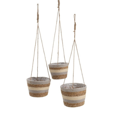 Paniers Gray - Naturel Fibre Naturelle 20x20x27cm Set de 3