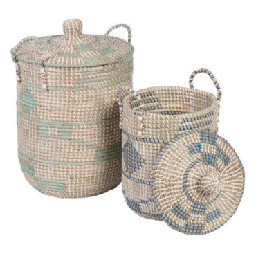 Paniers Naturel - Gray 38x38x58cm Set de 2