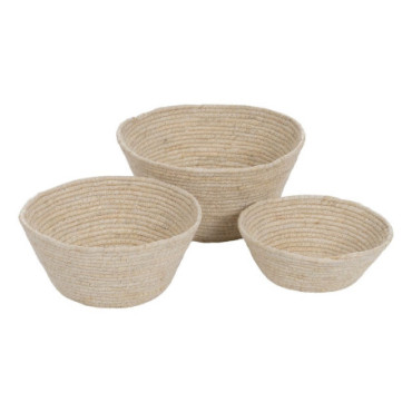 Paniers Naturel Fibre Naturelle 30x30x15cm Set de 3