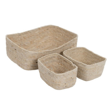 Paniers Naturel Fibre Naturelle 35x25x12cm Set de 3