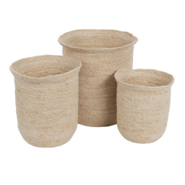 Paniers Naturel Fibre Naturelle 40x40x45cm Set de 3